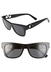 Valentino 52mm Sunglasses in Black/Smoke Solid at Nordstrom