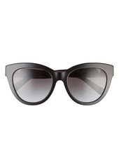 Valentino 54mm Cat Eye Sunglasses in Black/Gradient Black at Nordstrom