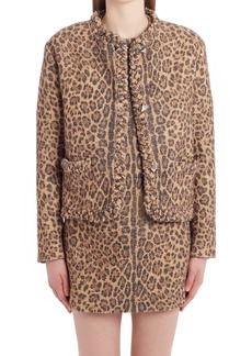 Valentino Animal Print Tweed Jacket in Beige Multi at Nordstrom