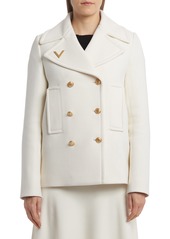 Women's Valentino Fitted Wool Peacoat