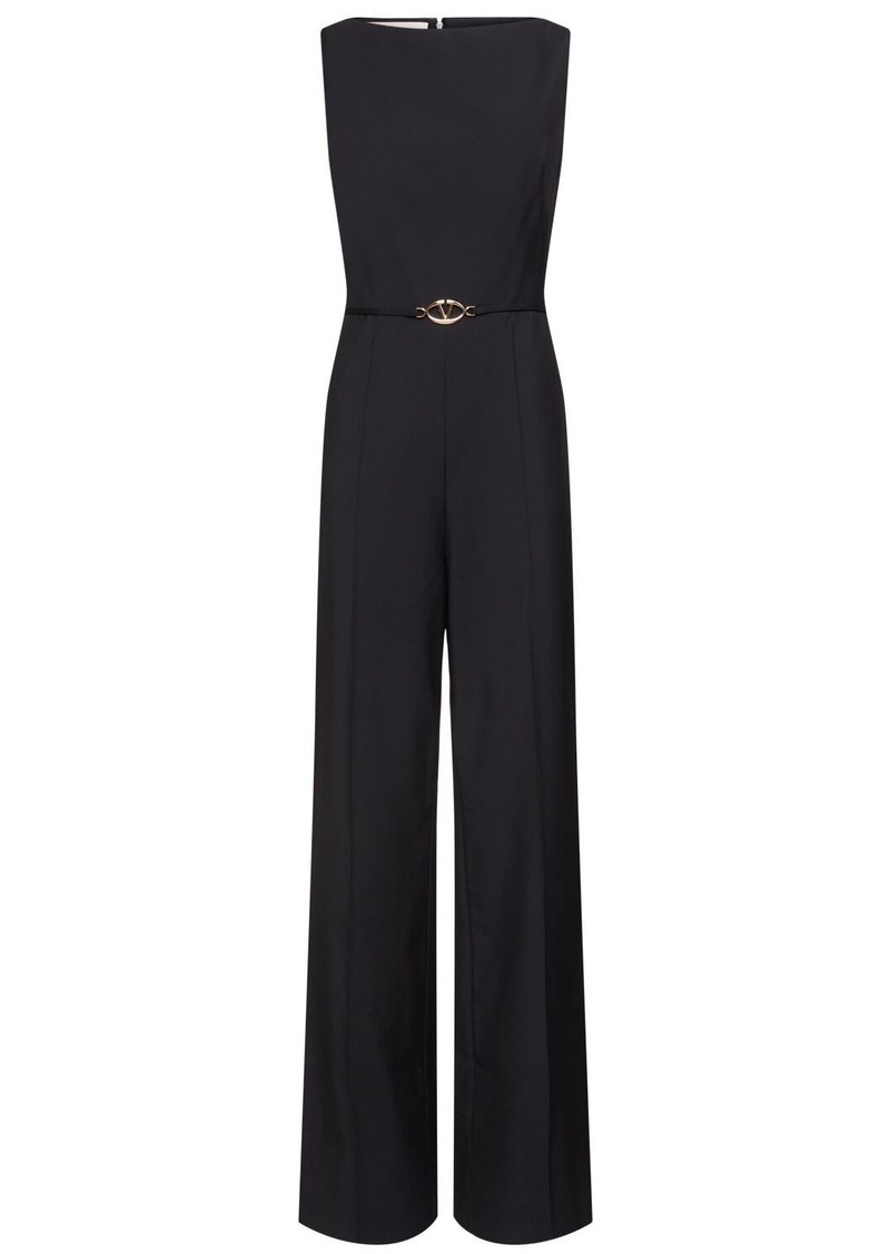 Valentino Wool & Mohair Sleeveless Jumpsuit