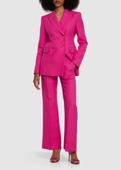 Valentino Wool & Silk Crepe Flared Pants