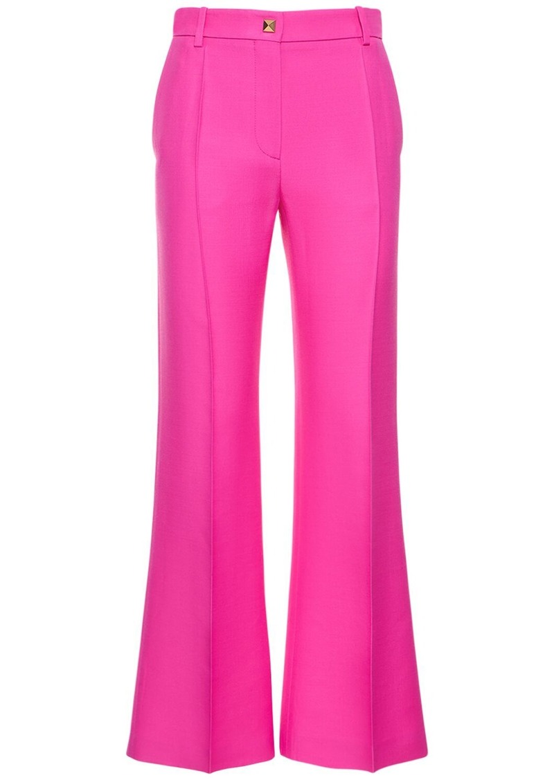 Valentino Wool & Silk Crepe Flared Pants