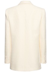 Valentino Wool & Silk Crepe Logo Jacket