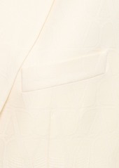 Valentino Wool & Silk Crepe Logo Jacket