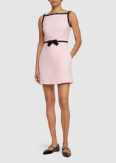 Valentino Wool & Silk Crepe Mini Dress W/bow