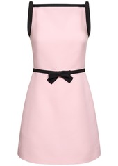 Valentino Wool & Silk Crepe Mini Dress W/bow