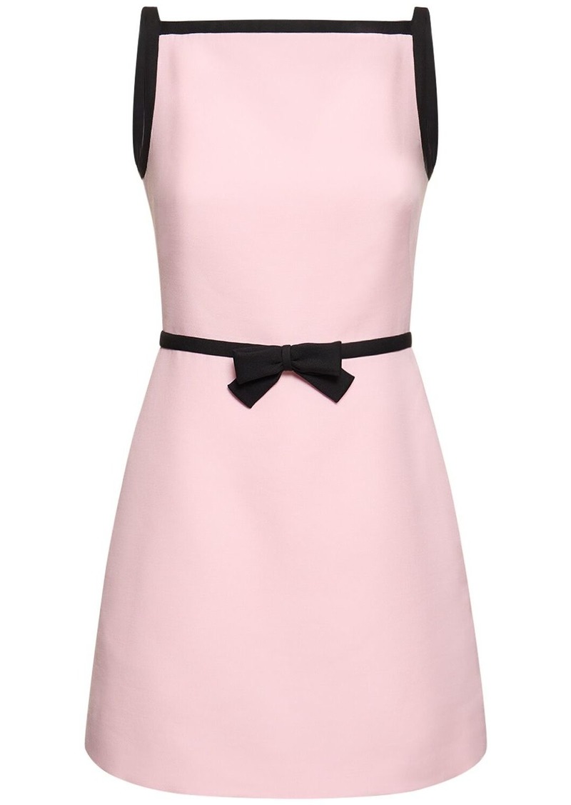 Valentino Wool & Silk Crepe Mini Dress W/bow