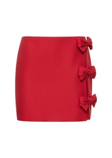 Valentino Wool & Silk Crepe Mini Skirt W/bows