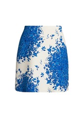 Valentino Wool & Silk Floral Mini Skirt