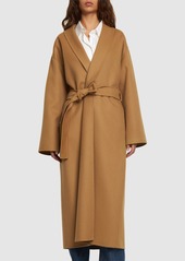 Valentino Wool Compact Belted Long Coat