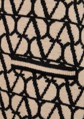 Valentino Wool Knit Logo Short Sleeve Mini Dress