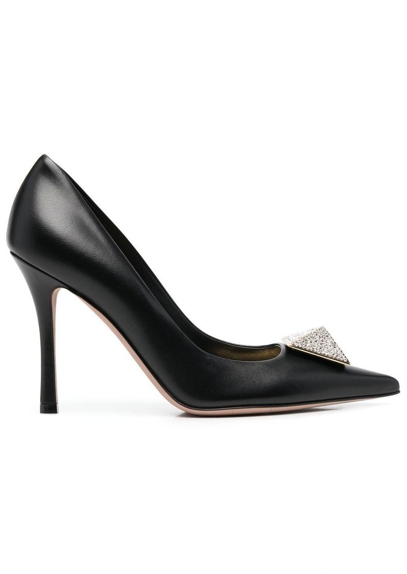 Valentino One Stud 100mm crystal-embellished pumps