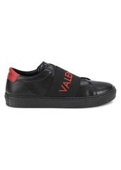 Valentino Zeus Logo Leather Slip On Sneakers