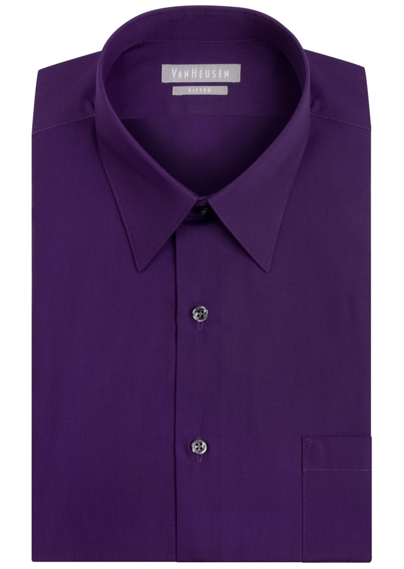 Van Heusen Fitted Solid Dress Shirt - Purple Velvet