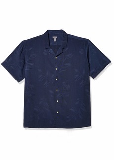Van Heusen Men's Air Tropical Short Sleeve Button Down Poly Rayon Shirt