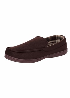Van Heusen Mens Slippers Comfy Slip-on Micro Suede House with Softflannel Lining Moccasin