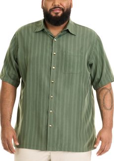 Van Heusen Men's Tall Air Short Sleeve Button Down Poly Rayon Stripe Shirt  4X-Large Big