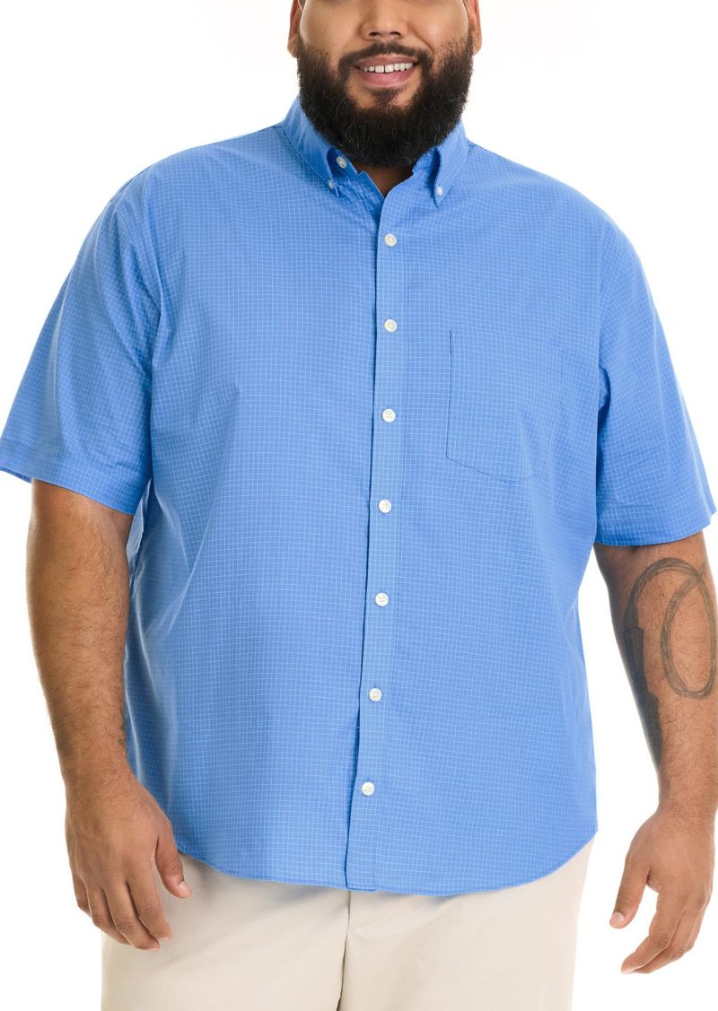 Van Heusen Men's Big Wrinkle Free Short Sleeve Button Down Check Shirt