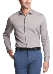 Van Heusen Men's Big & Tall Classic/Regular-Fit Stain Shield Performance Stretch Textured Dress Shirt - Steel