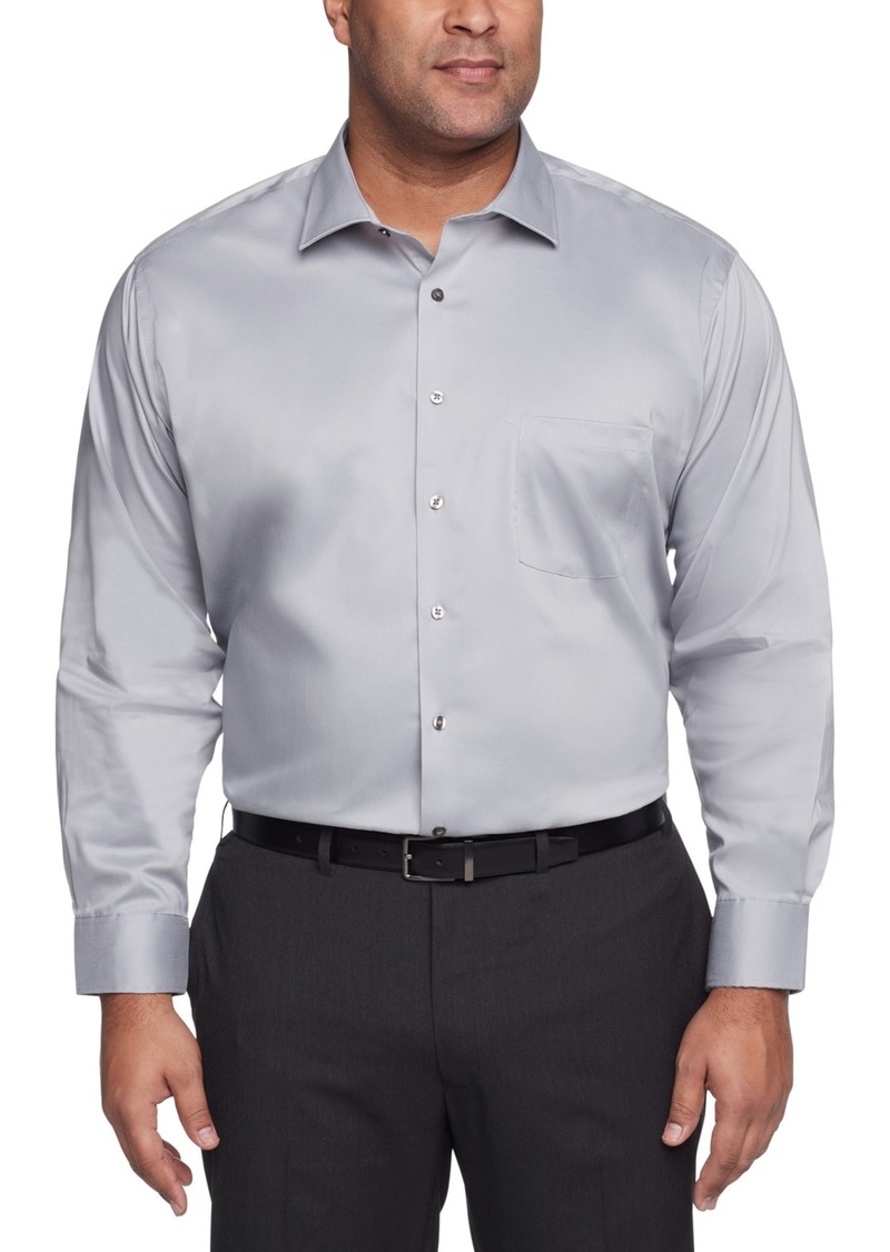 Van Heusen Big Men's Solid Dress Shirt - Grey Mist