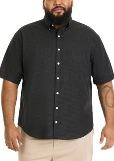 Van Heusen Men's Size Big and Tall Wrinkle Free Short Sleeve Button Down Check Shirt  5X-Large