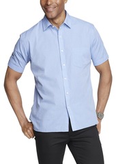 Van Heusen Men's Classic Fit Never Tuck Short Sleeve Solid Button Down Shirt