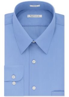 Van Heusen Men's Classic-Fit Point Collar Poplin Dress Shirt - Cameo Blue