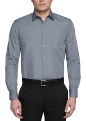 Van Heusen Men's Classic-Fit Point Collar Poplin Dress Shirt - Stone