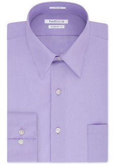 Van Heusen Men's Classic-Fit Point Collar Poplin Dress Shirt - Lavender
