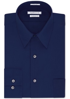 Van Heusen Men's Classic-Fit Point Collar Poplin Dress Shirt - Persian Blue