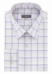 Van Heusen Men's Dress Shirt Regular Fit Flex Collar Stretch Check  14.5" Neck 32"-33" Sleeve (Small)