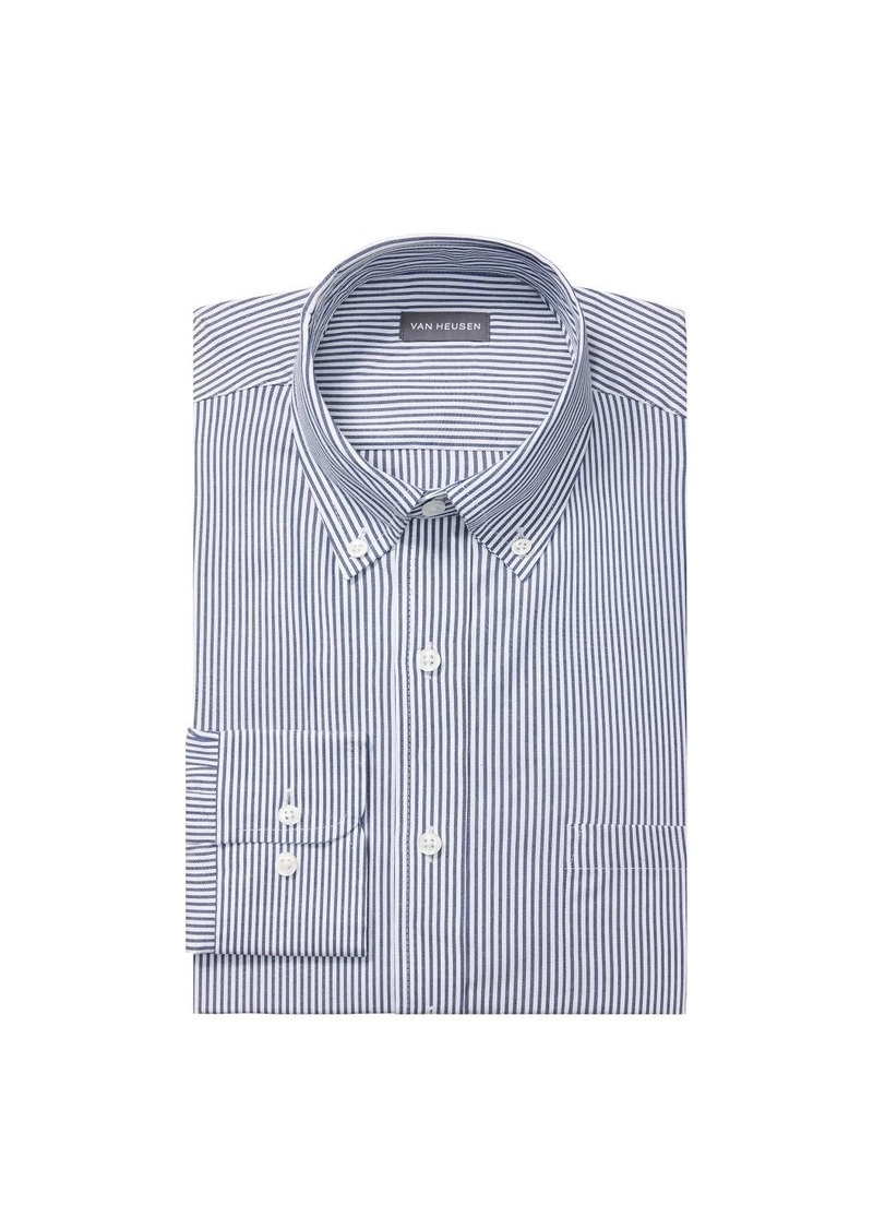 Van Heusen mens Regular Fit Pinpoint Stripe Dress Shirt  17.5 Neck 36 -37 Sleeve X-Large US