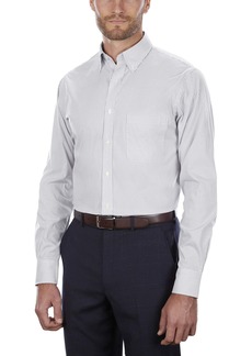 Van Heusen Men's Dress Shirt Regular Fit Pinpoint Stripe iced Grey