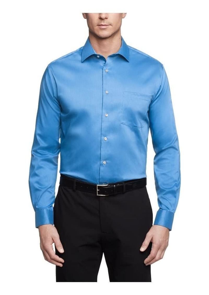 Van Heusen Men's Dress Shirt Regular Fit Ultra Wrinkle Free Flex Collar Stretch Solid