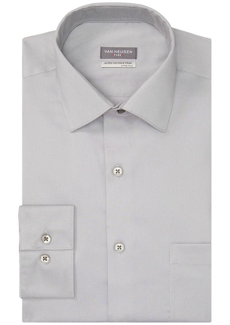 Van Heusen Men's Dress Shirt Slim Fit Ultra Wrinkle Free Flex Collar Stretch