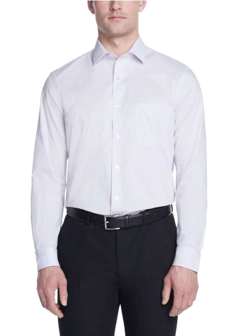 Van Heusen Men's Dress Shirt Regular Fit Ultra Wrinkle Free Flex Collar Stretch Check