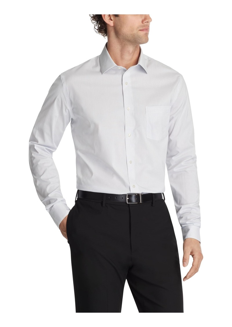 Van Heusen Men's Dress Shirt Regular Fit Ultra Wrinkle Free Flex Collar Stretch Stripe