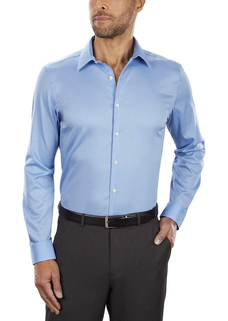 Van Heusen mens Slim Fit Flex Collar Stretch Solid Dress Shirt  17.5 Neck 34 -35 Sleeve US