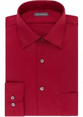 Van Heusen men's Fitted Lux Sateen Stretch Solid Spread Collar Dress Shirt  14.5 Neck 34 -35 Sleeve Small US