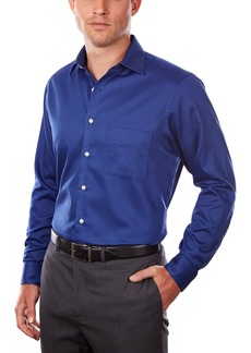 Van Heusen Men's Dress Shirts Regular Fit Lux Sateen Stretch Solid