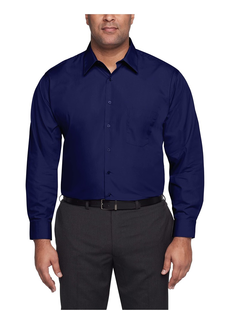 Van Heusen Men's Fit Dress Shirt Poplin Solid (Big and Tall)