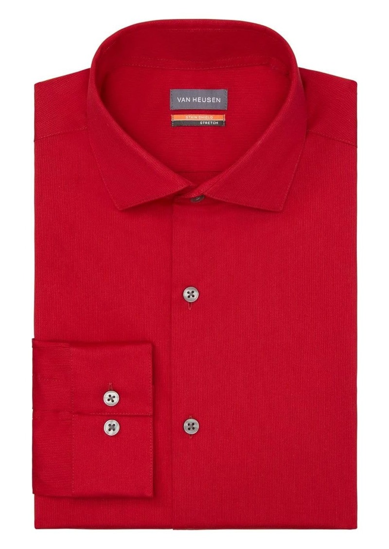 Van Heusen Men's Fit Dress Shirt Stain Shield Stretch (Big and Tall) Red
