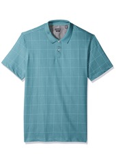 Van Heusen Men's Fit Flex Short Sleeve Stretch Windowpane Polo Shirt   Slim