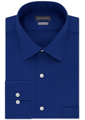 Van Heusen Men's Fitted Stretch Wrinkle Free Sateen Solid Dress Shirt - Blue Velvet