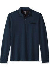 Van Heusen Men's Flex Long Sleeve Jaspe Solid Polo Shirt
