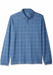 Van Heusen Men's Flex Long Sleeve Jaspe Windowpane Polo Shirt