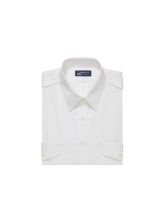 Van Heusen Men's Pilot Dress Shirt Long Sleeve Commander white