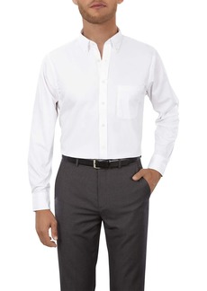 Van Heusen Men's Pinpoint Regular Fit Solid Button Down Collar Dress Shirt