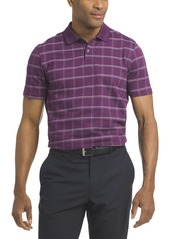 Van Heusen Men's Printed Short Sleeve Windowpane Polo Shirt